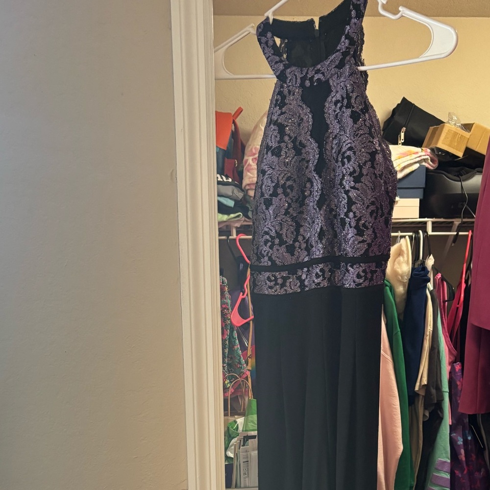 Elegant dressy purple glitter jumpsuit